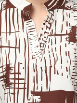 Clobug Stylish Printed V Neck Top for Women – Trendy Summer Top