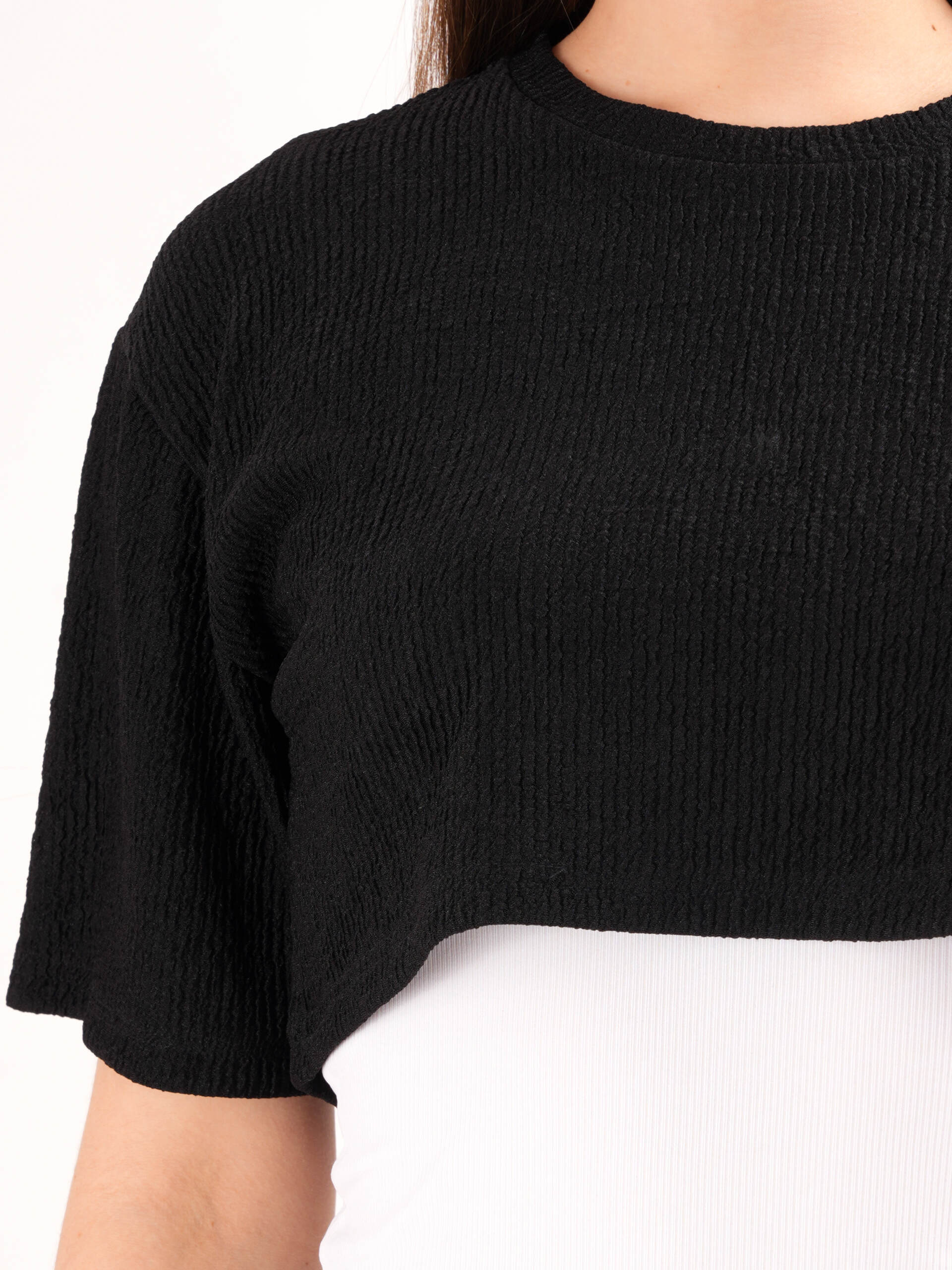 Black Textured Top