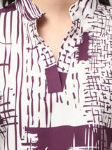 Clobug Stylish Printed V Neck Top for Women – Trendy Summer Top