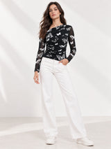Clobug Women Butterfly Print Top