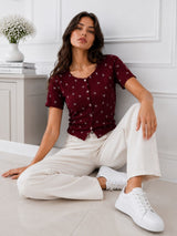 Women's Bow Print Top