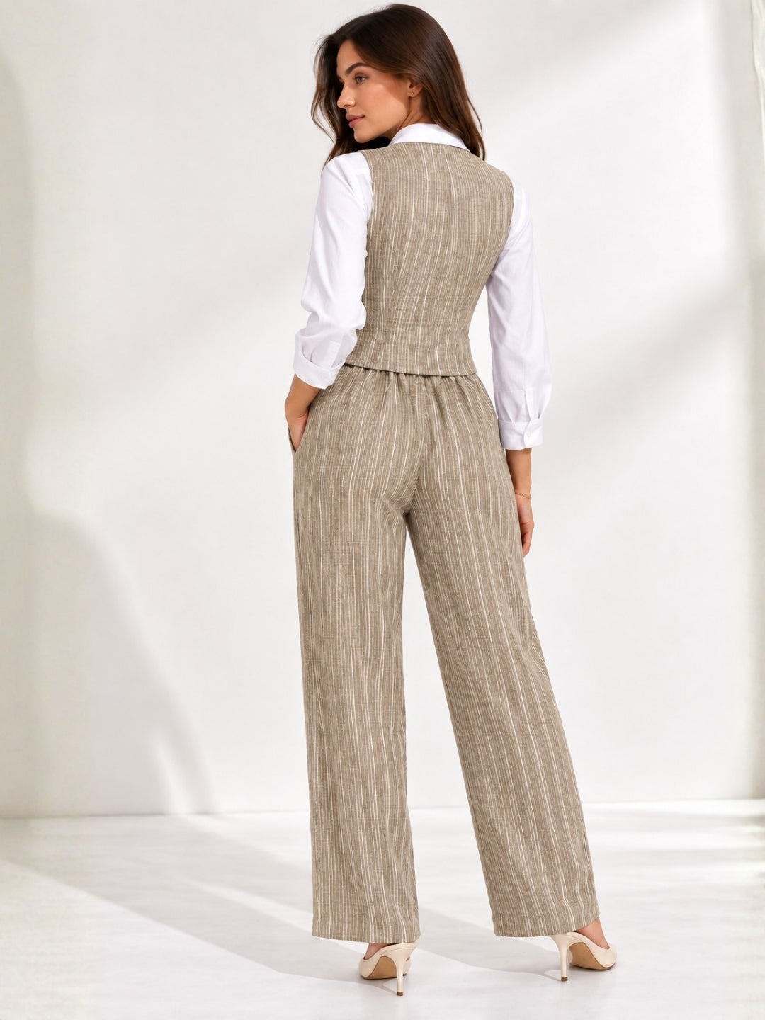 Clobug Women 3Pc Poly Cotton Linen Co-ord Set