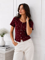 Women's Bow Print Top