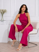 Women's Magenta Halter Neck Co-Ord Set.