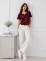 Women's Bow Print Top