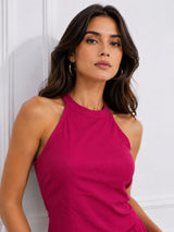Women's Magenta Halter Neck Co-Ord Set.