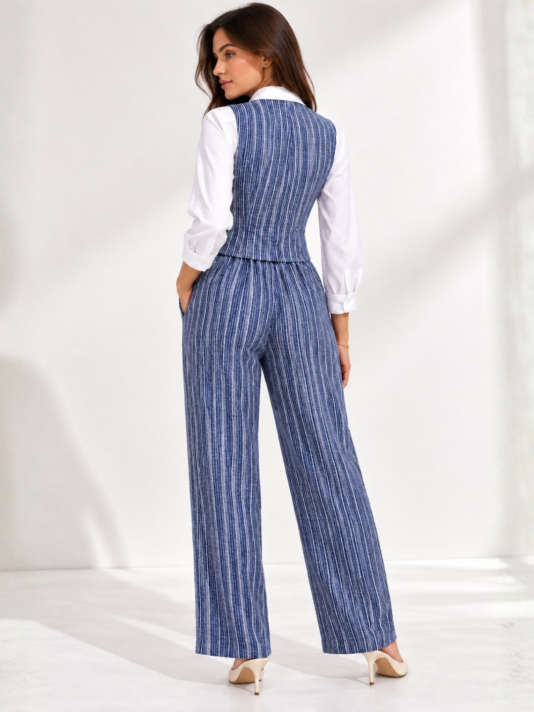 Clobug Women 3Pc Poly Cotton Linen Co-ord Set