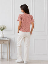 Women's Bow Print Top
