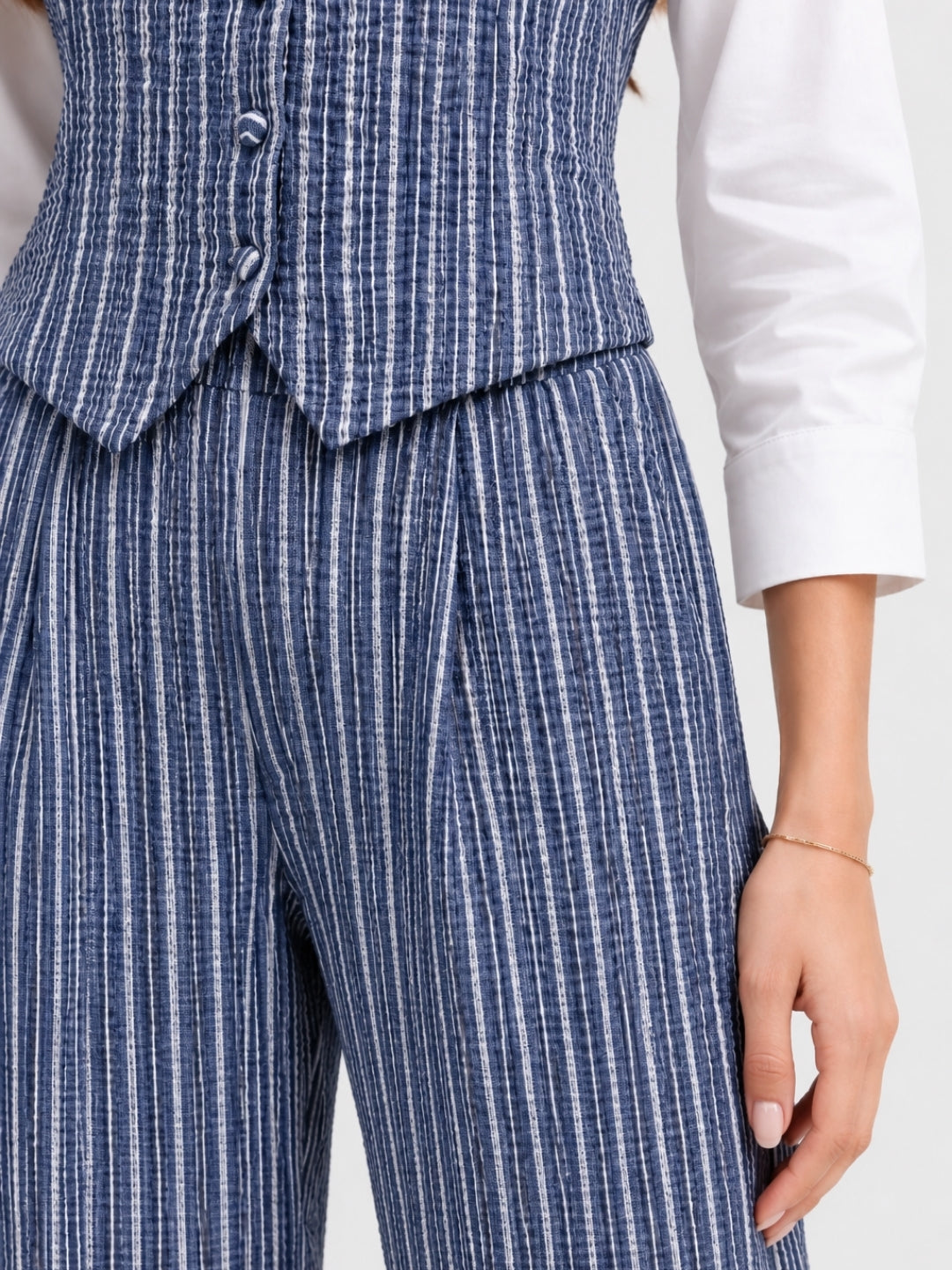 Clobug Women 3Pc Poly Cotton Linen Co-ord Set