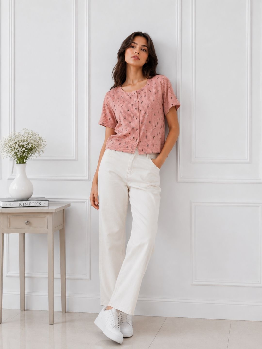 Women's Bow Print Top