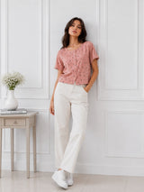 Women's Bow Print Top