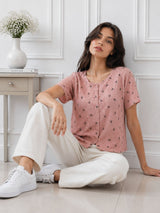 Women's Bow Print Top