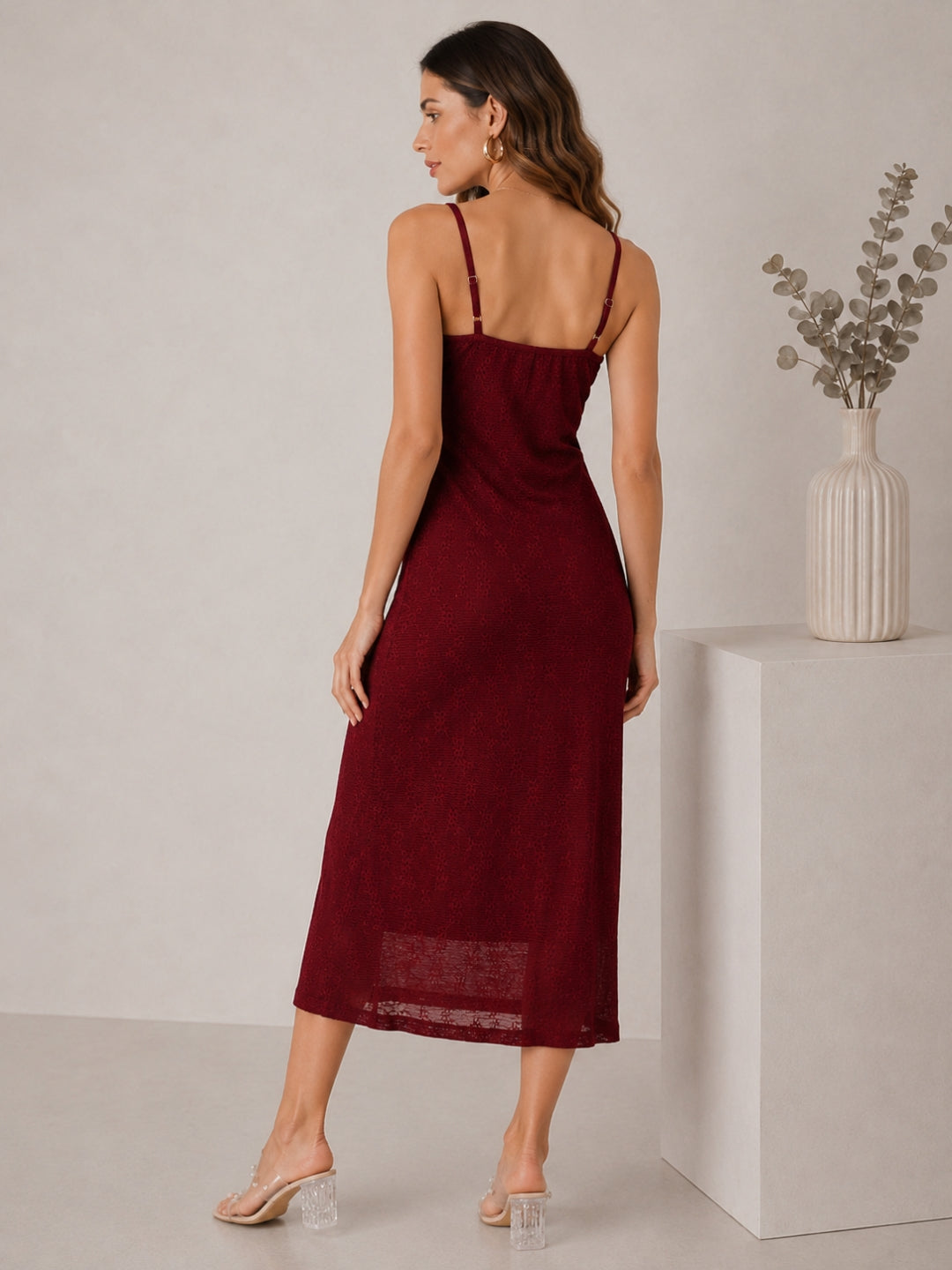 Clobug Women’s White Embroidered A-line dress