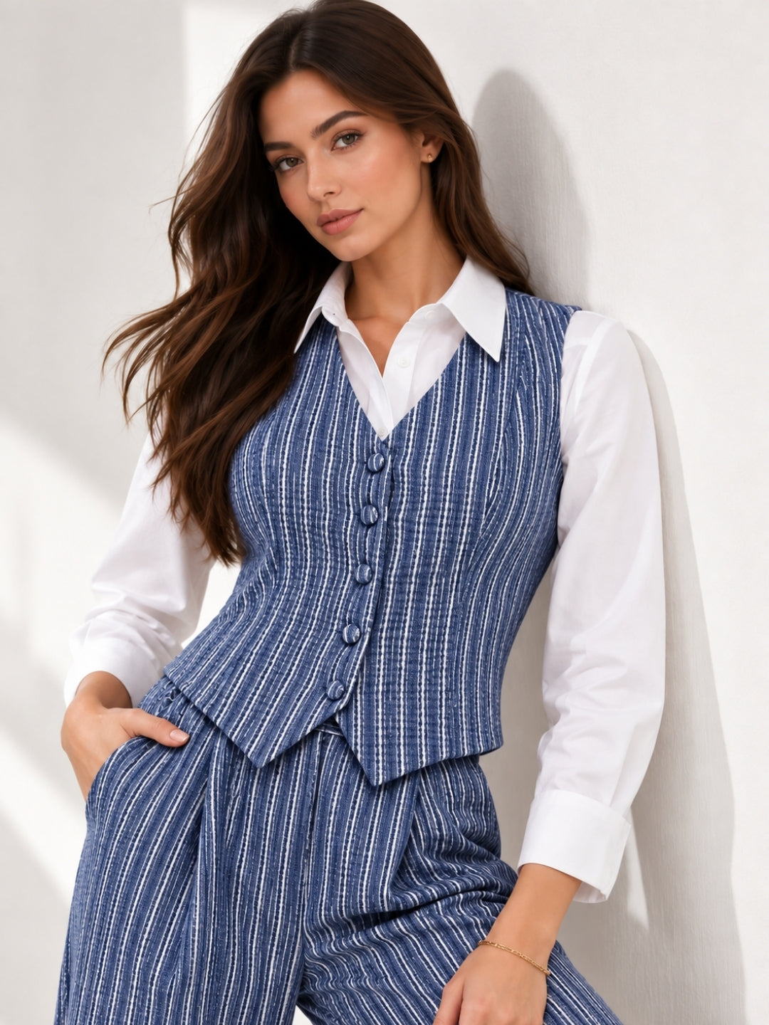 Clobug Women 3Pc Poly Cotton Linen Co-ord Set