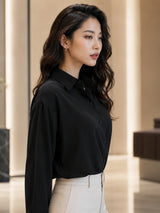 Clobug Casual Black Plain Shirt With Full Sleeve