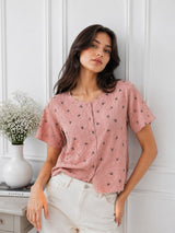 Women's Bow Print Top