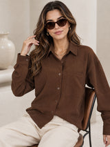 Clobug Textured Shirt With Full Sleeve & Point Collar