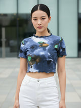 Clobug Women Printed Crop Top