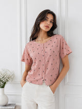 Women's Bow Print Top