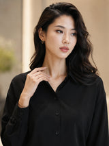 Clobug Casual Black Plain Shirt With Full Sleeve