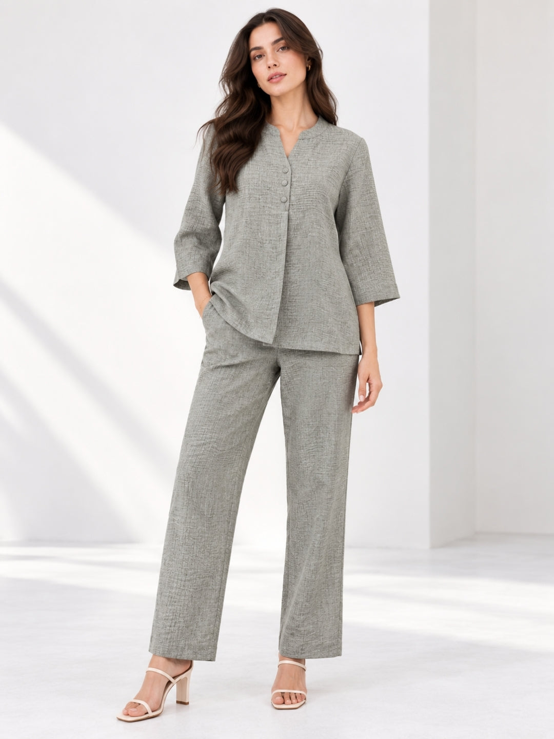 Clobug Women Top and Pant 3/4 Sleeve Co-ord Set