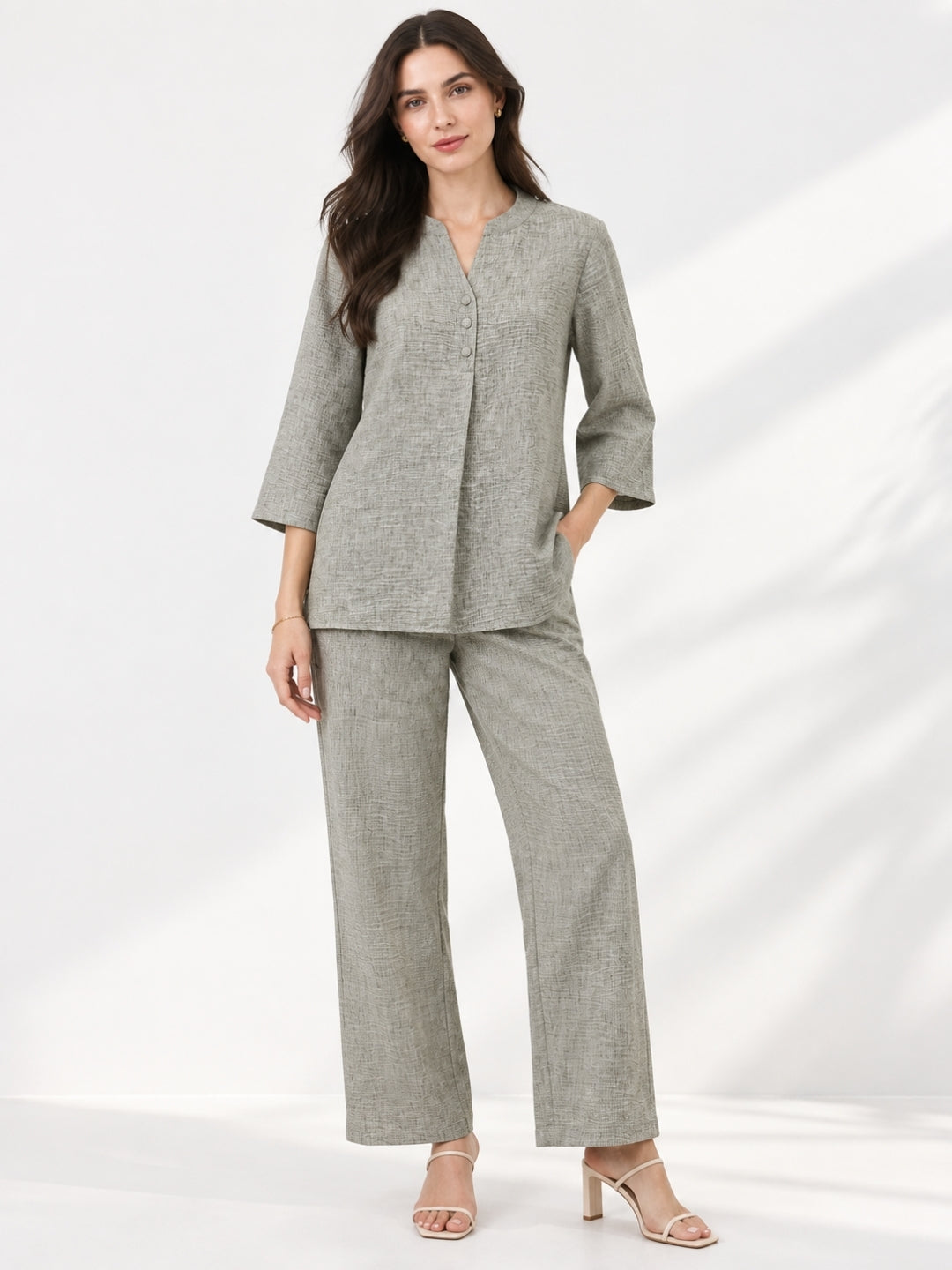 Clobug Women Top and Pant 3/4 Sleeve Co-ord Set