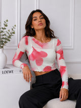 Women Mesh Floral Top