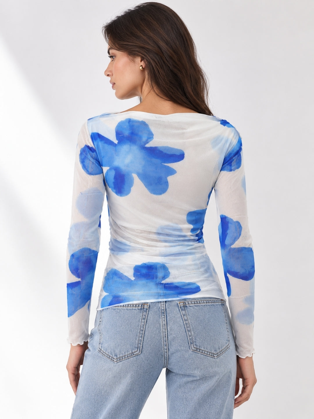 Clobug Women Cowl Neck Floral Top