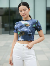 Clobug Women Printed Crop Top