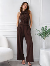 Women's Brown Top And Pant Co-ord Set