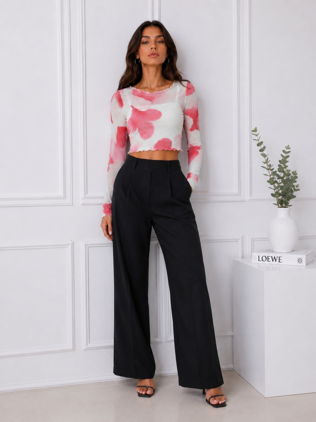 Women Mesh Floral Top