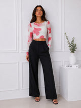 Women Mesh Floral Top