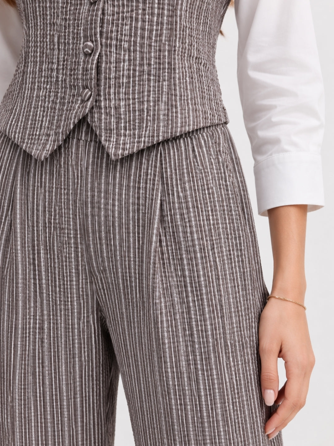 Clobug Women 3Pc Poly Cotton Linen Co-ord Set