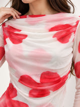 Clobug Women Cowl Neck Floral Top