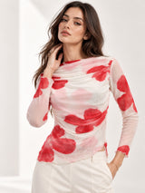 Clobug Women Cowl Neck Floral Top