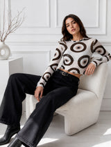 Clobug Women Full Sleeve Eye Print Top