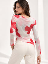 Clobug Women Cowl Neck Floral Top