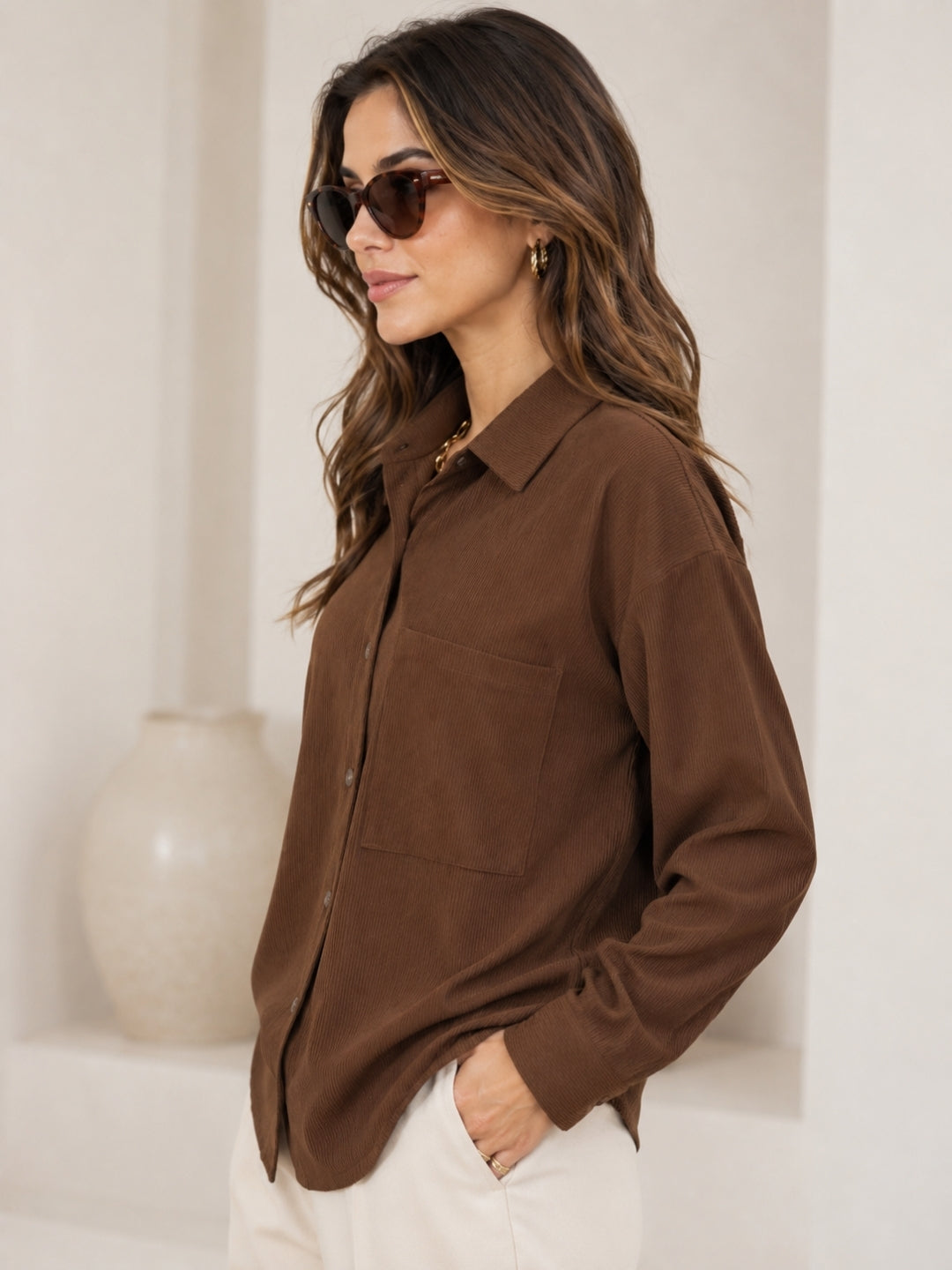 Clobug Textured Shirt With Full Sleeve & Point Collar