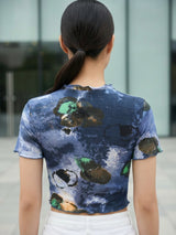 Clobug Women Printed Crop Top