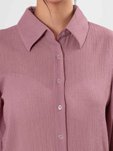 Magenta Textured Shirt