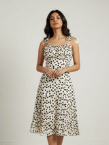 Clobug Women's Floral Print Tie-Strap Midi Dress