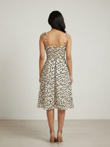 Clobug Women's Floral Print Tie-Strap Midi Dress