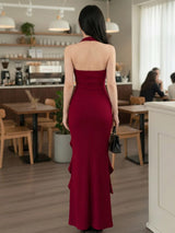 Clobug Women Maroon Sleeveless Bodycon Maxi Dress