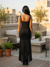 Clobug Women Sweetheart Neck Sleeveless Maxi Dress