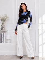 Clobug Women Cowl Neck Floral Top
