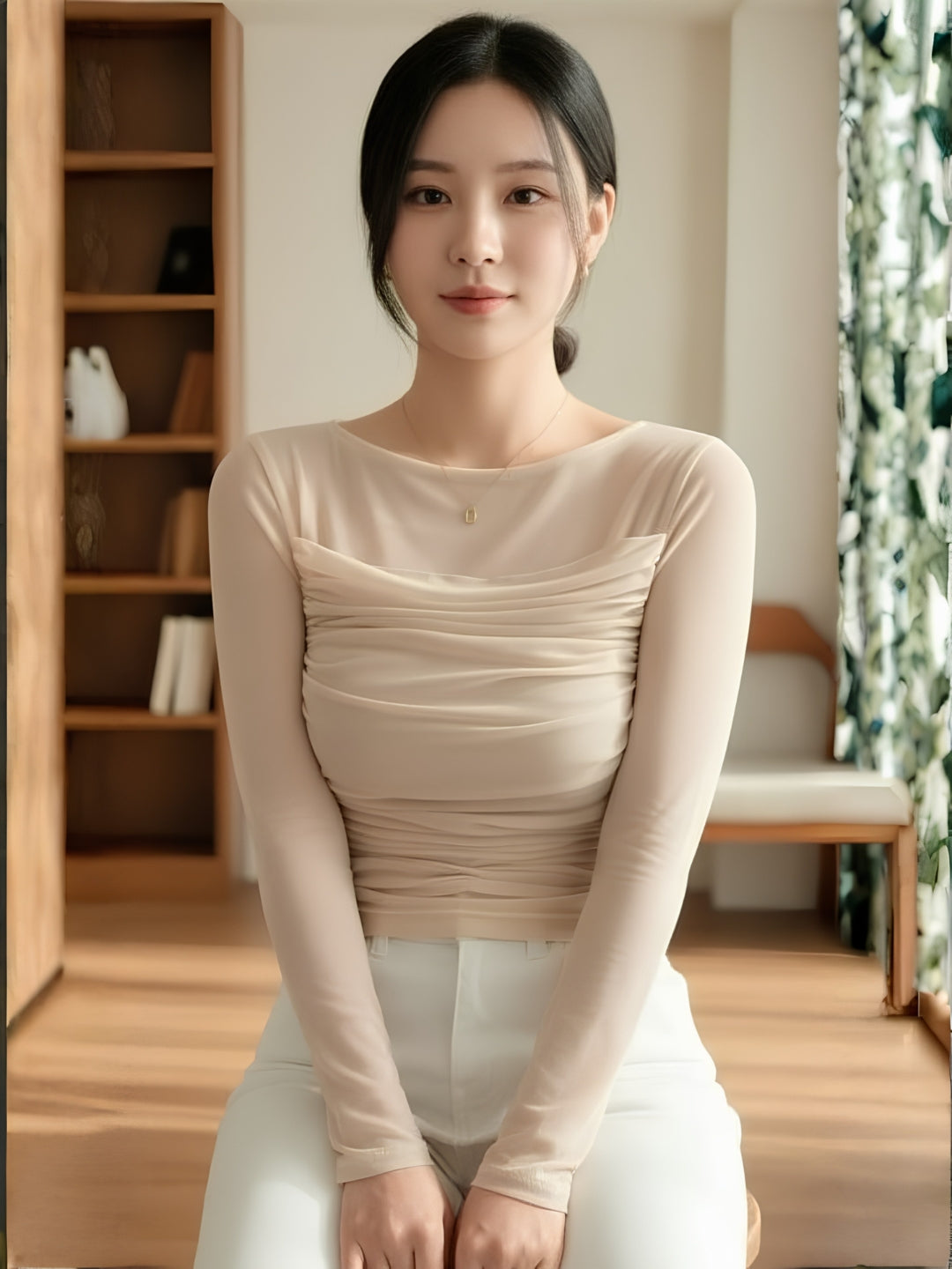 Clobug Women Pleated Top