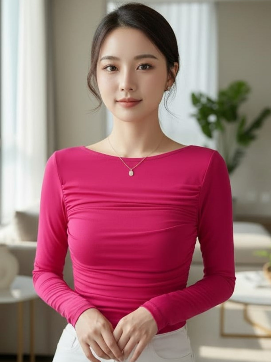 Clobug Women Pleated Top