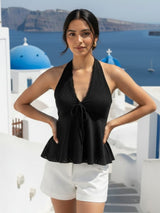 Clobug Women Tie up Style Top
