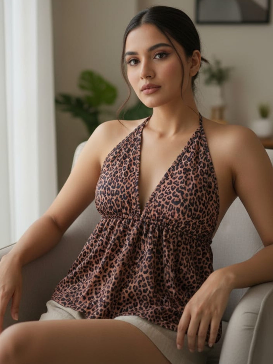 Clobug Women Animal Print Top