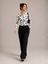 Clobug Women Butterfly Print Top